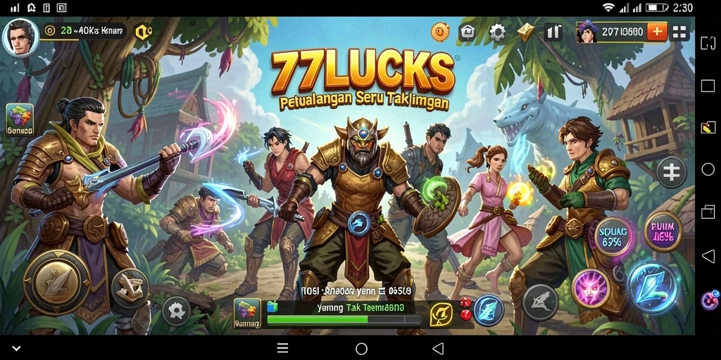 Tampilan gameplay menakjubkan dari petualangan seru di 77LUCKS.