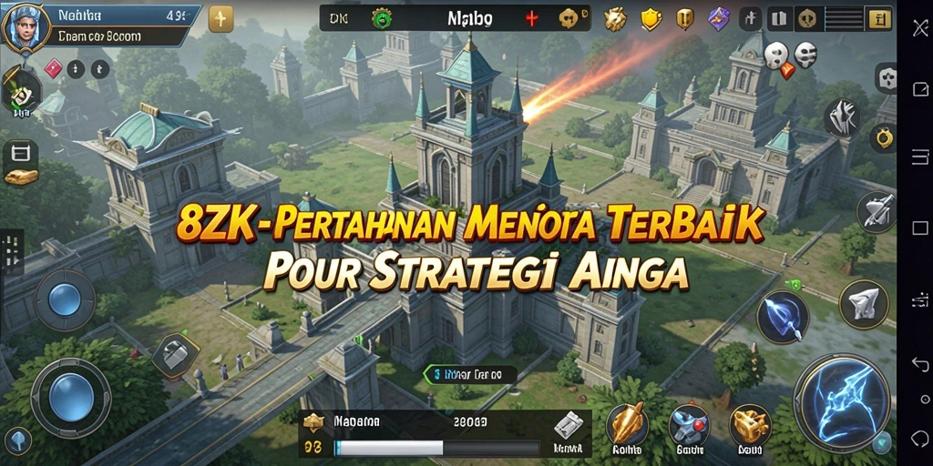 Screenshot gameplay 8ZK yang menunjukkan pertahanan menara yang strategis.