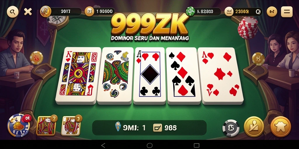 Screenshot gameplay 999ZK menampilkan serunya permainan Domino.
