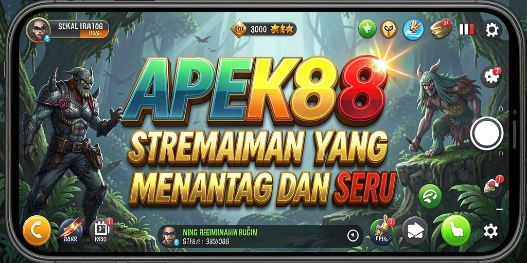 Screenshot APEK88 menampilkan aksi pertempuran strategi yang dinamis.