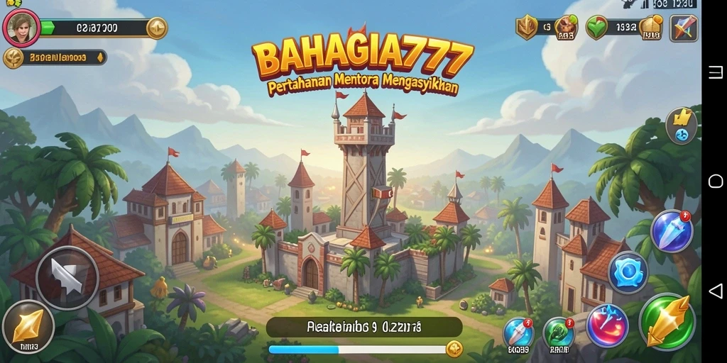 Tampilan gameplay BAHAGIA777 yang mendebarkan dalam Tower Defense.