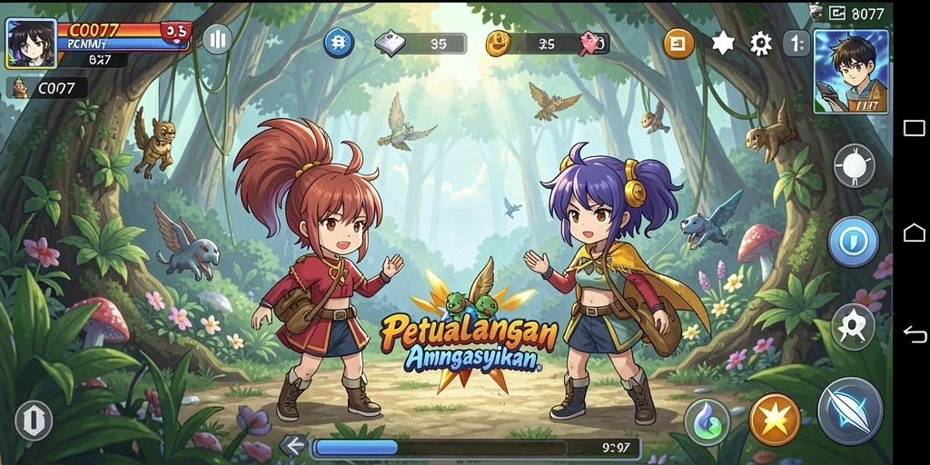 Tangkapan layar gameplay C0077 yang penuh aksi.