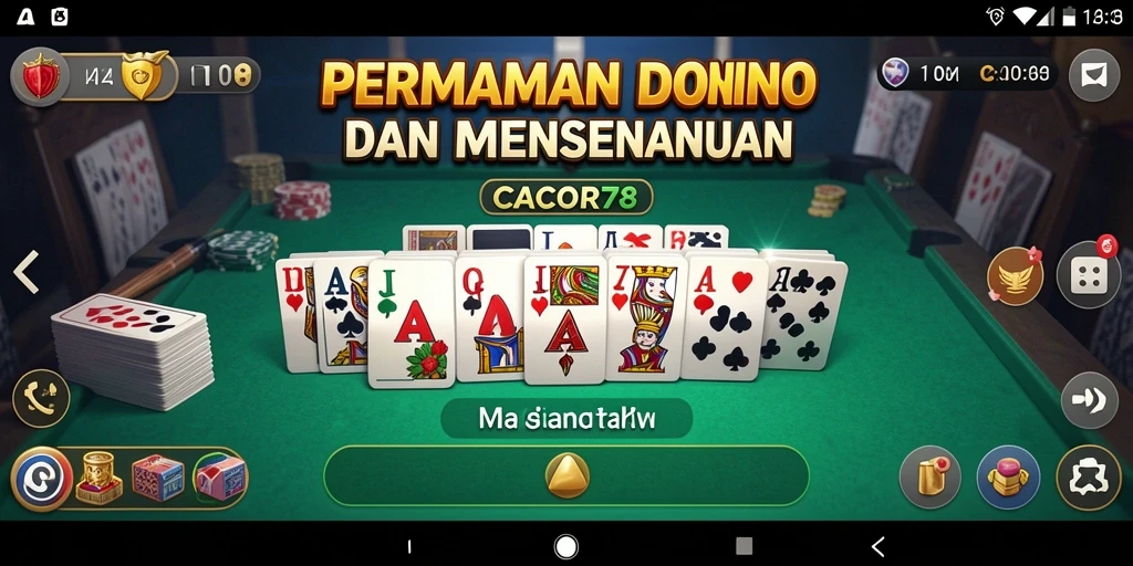 Screenshot CACOR78 menampilkan permainan Domino yang seru dan interaktif.