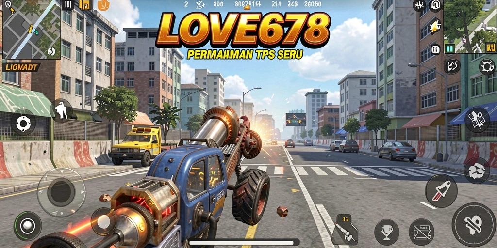 Tampilan gameplay TPS yang mendebarkan dari LOVE678.