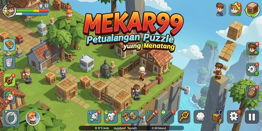 Gameplay menantang MEKAR99 dengan variasi puzzle yang menarik.