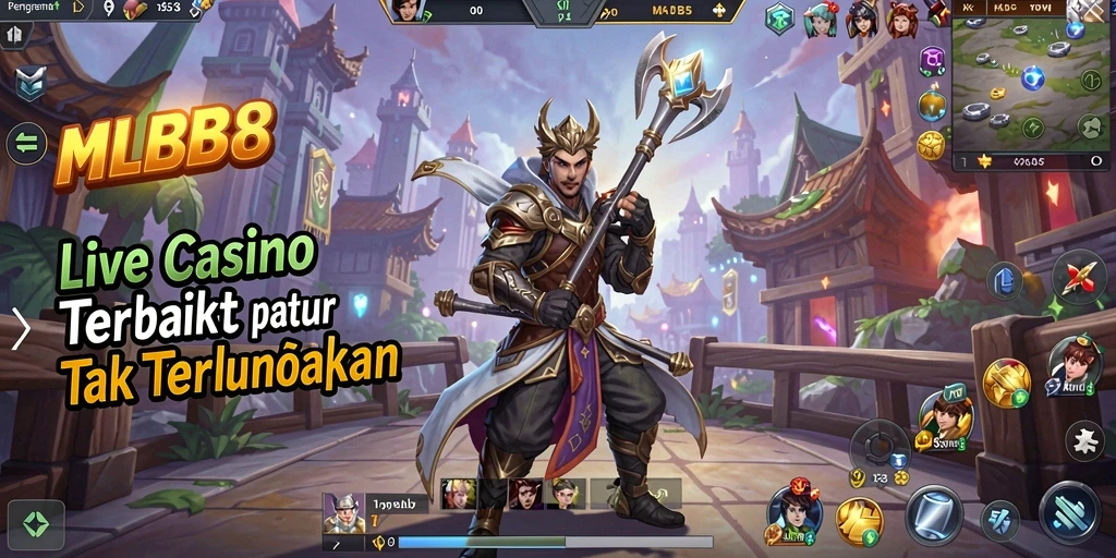 Screenshot gameplay Live Casino di MLBB8 menampilkan suasana seru dan interaksi langsung.