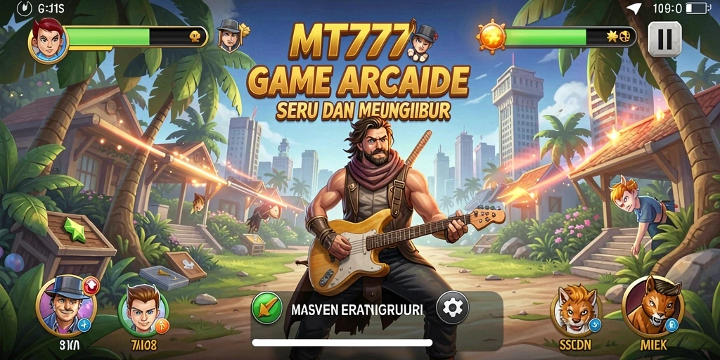 Tangkapan layar gameplay MT777 yang menampilkan suasana Arcade yang seru.