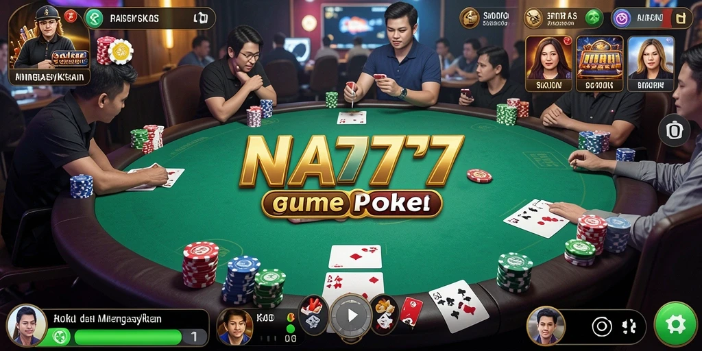Tampilan menarik dari gameplay Poker di NA777 yang mendebarkan.