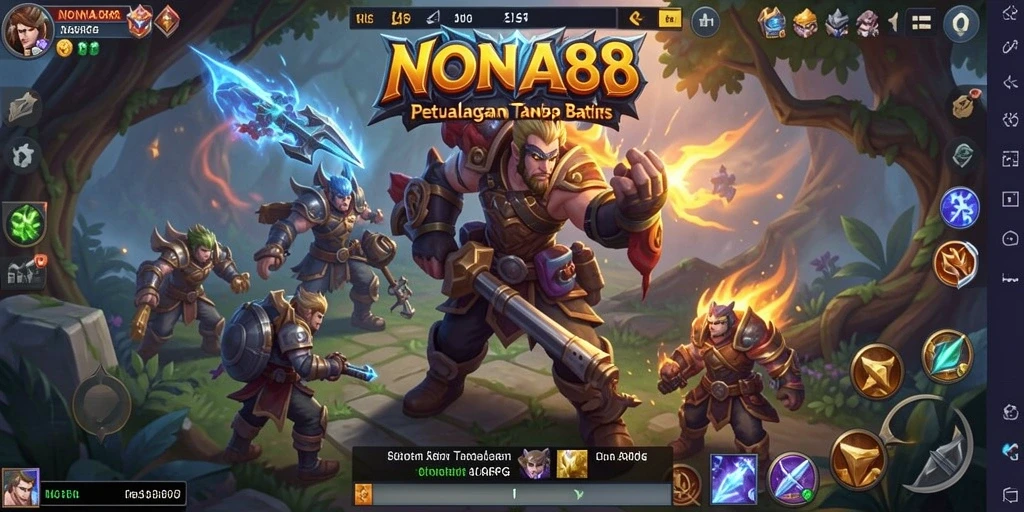 Tampilan gameplay NONA88 yang epik dalam aksi ARPG.
