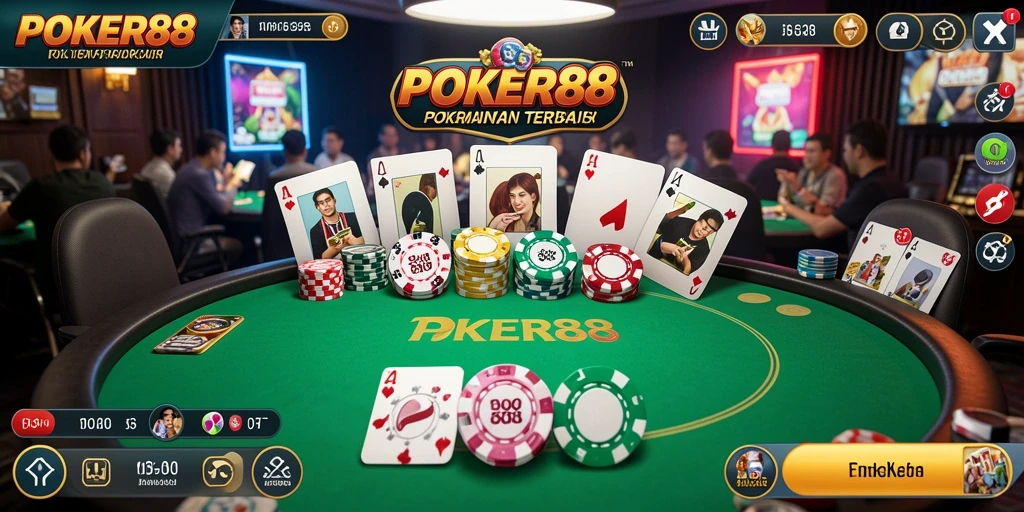 Tangkapan layar POKER88 menampilkan momen seru permainan Poker.