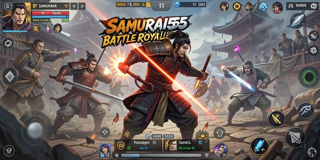 Gameplay menegangkan dari pertarungan di SAMURAI555.