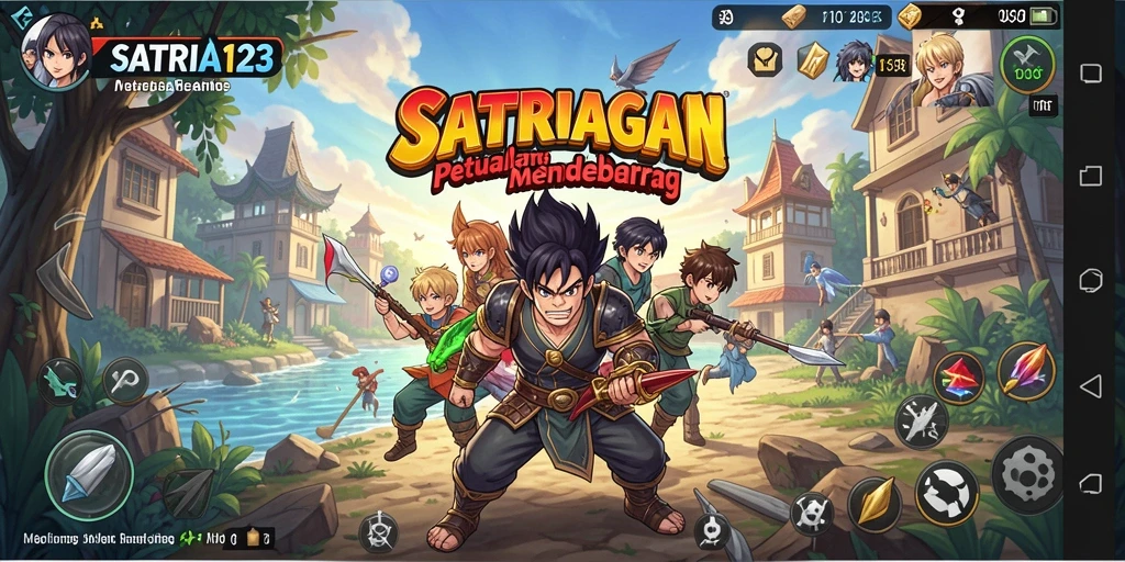 Tampilan seru gameplay karakter Anime dalam SATRIA123.