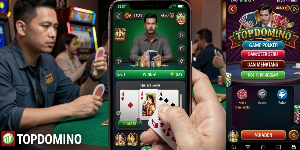 Screenshot gameplay seru dari aplikasi Poker TOPDOMINO.