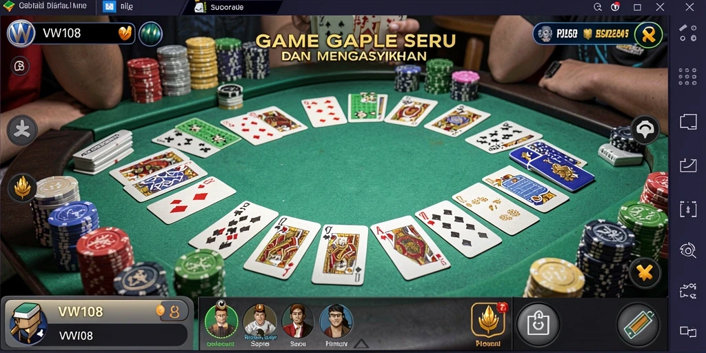 Tampilan gameplay Gaple yang seru dan interaktif pada VW108.