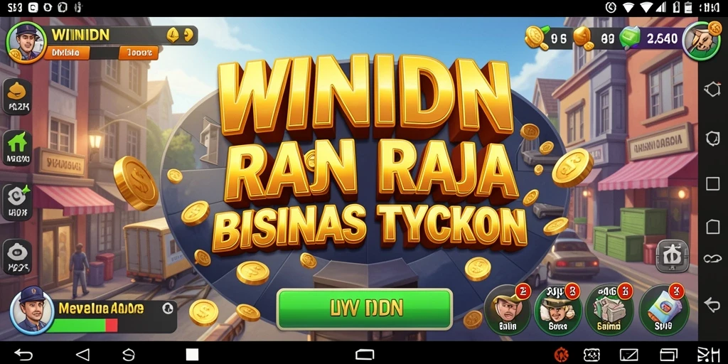 Tampilan screenshot gameplay <strong>WINIDN</strong> yang menampilkan manajemen bisnis yang seru.