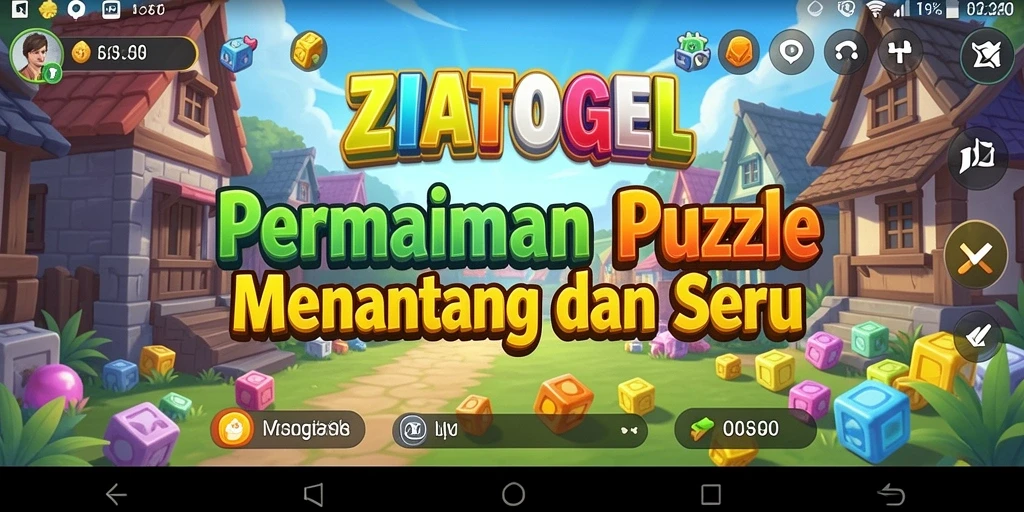 Screenshot gameplay ZIATOGEL yang menampilkan tantangan puzzle seru.